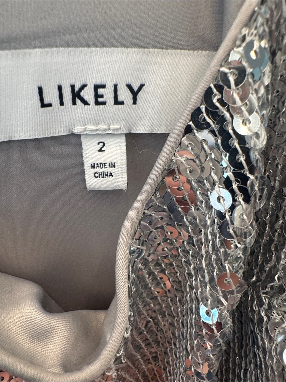 Likely Silver Sequin Fringe Spaghetti-Strap Mini Dress - Picture 3 of 3